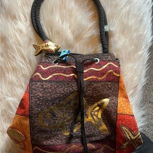 Sun & Sand Vibrant Orange and Gold Tote with Artisanal Flair